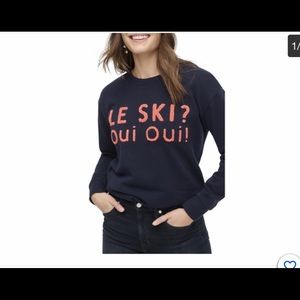 NWT J Crew Navy Blue embroidered sweatshirt M